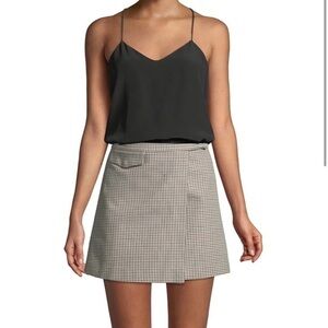 Theory Snap-Front‎ Mini Skirt in Fremont Plaid